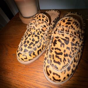 Hush Puppies Bailey Leopard Calf hair penny mule size 7 new without box/tags
